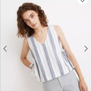 Madewell Linen Blend Side Tie Tank